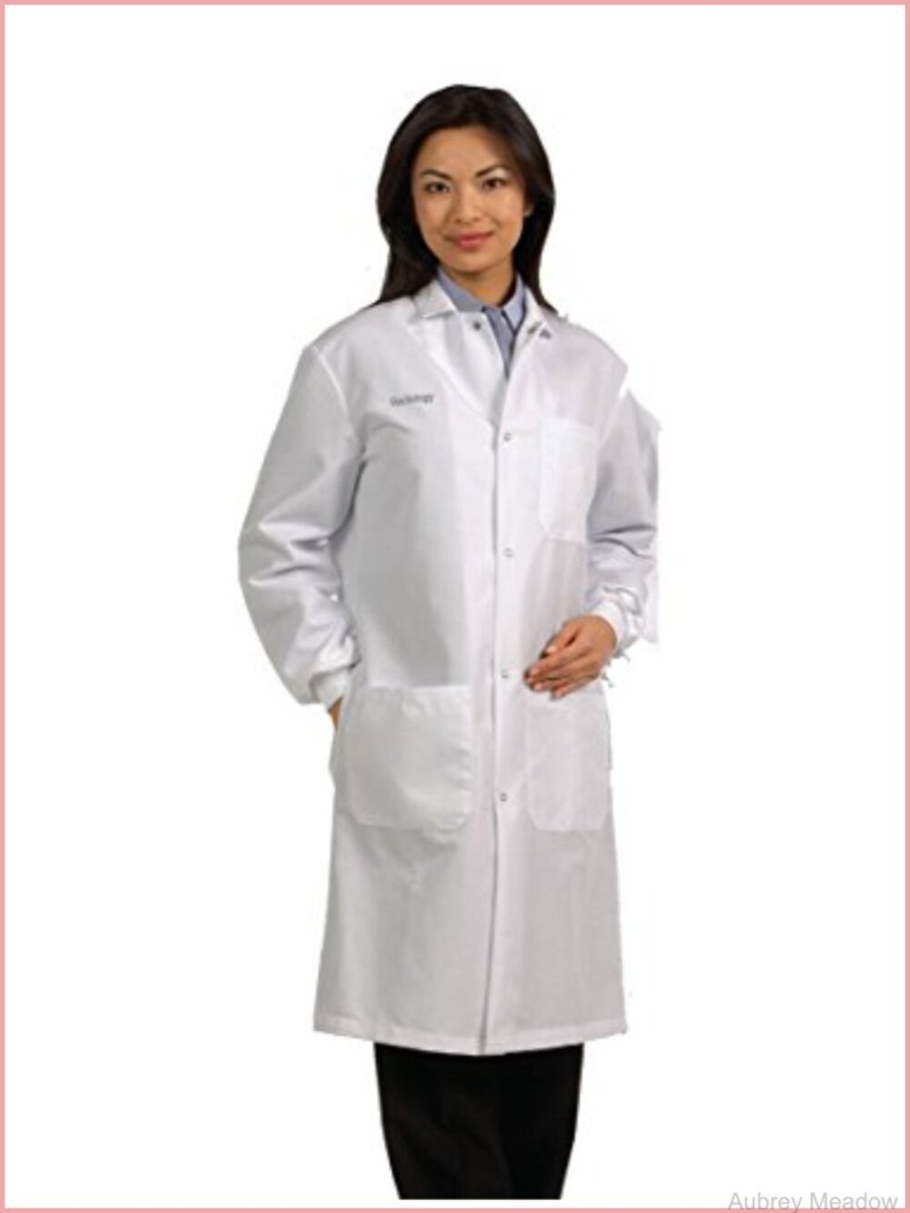 Unisex Snap Front Lab Coat with Cotton Blend
